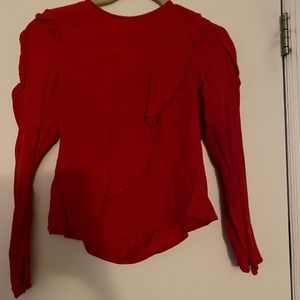 Red open mid back Zara shirt